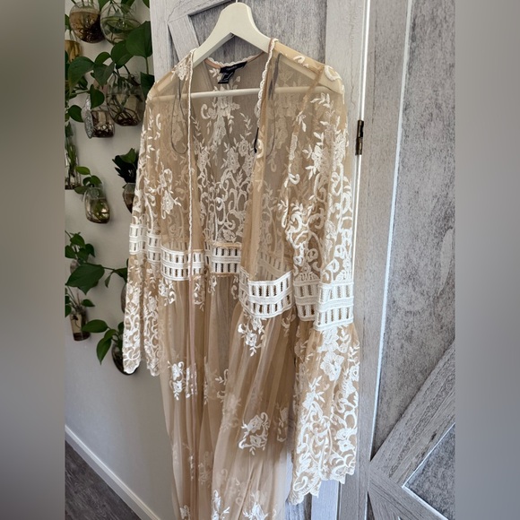 Stevie Nicks NWT *Forever 21 Elegant Sheer Lace Kimono- Really Pretty - Picture 5 of 16